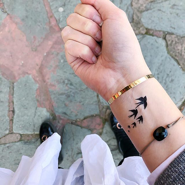 tattoo envolée oiseaux Sioou