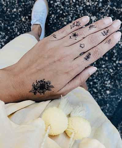 tatouages Sioou Mini Floral par Silowane