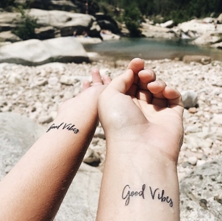 Buy SIMPLY INKED Good Vibes Temporary Tattoo, Letter Tattoo for all (Good  vibes tattoo) Pack of 2 Online at Best Prices in India - JioMart.